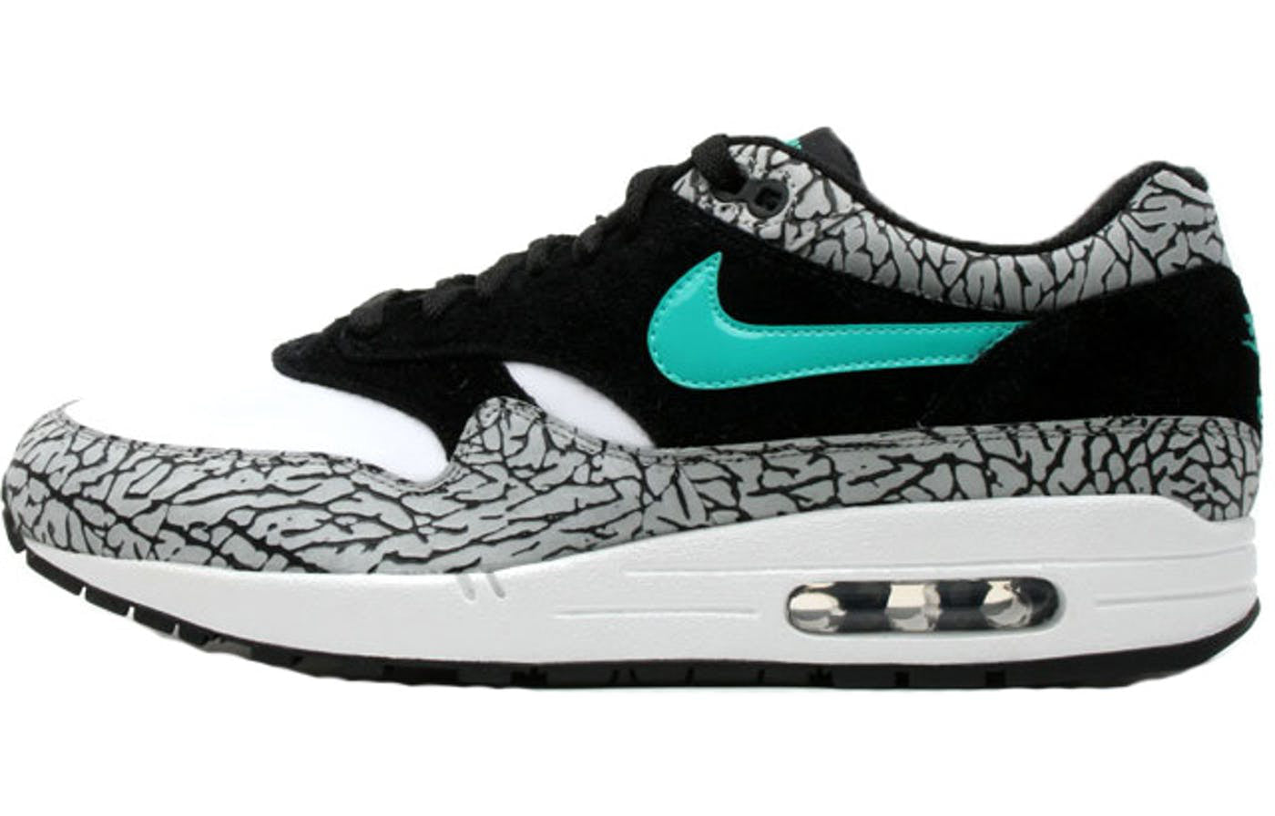 Nike Atmos x Air Max 1 Premium 'Elephant' Black/Clear Jade/White 312748-031