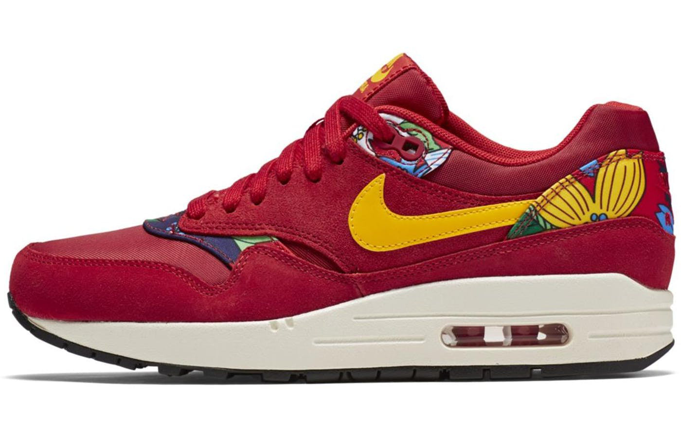 Womens Air Max 1 Print 'Aloha Pack' University Red/True Yellow/Silver/Black 528898-602