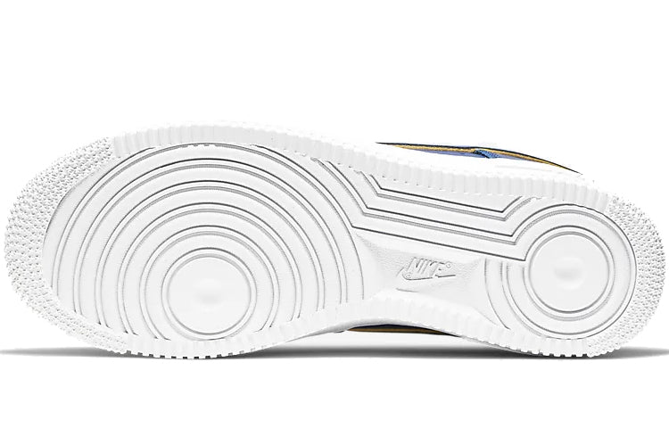 Nike Womens Air Force 1 Low 'Blue Gold Swoosh' AO2132-401