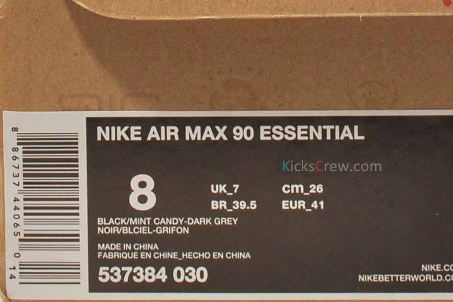 Nike Air Max 90 Essential Black Mint Candy 537384-030