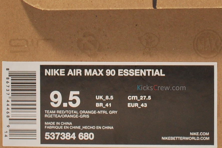 Nike Air Max 90 Essential Team Red Total Orange 537384-680