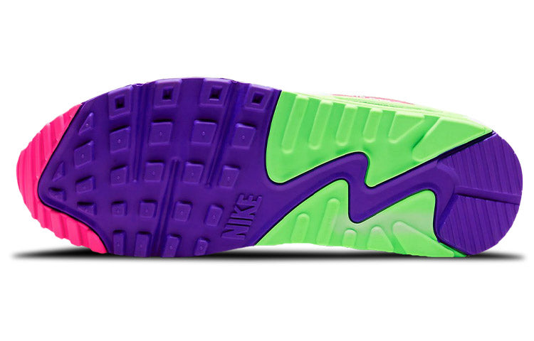 Nike Womens Air Max 90 'White Indigo Burst Volt' White/Indigo Burst/Pink Blast/Volt DH0250-100