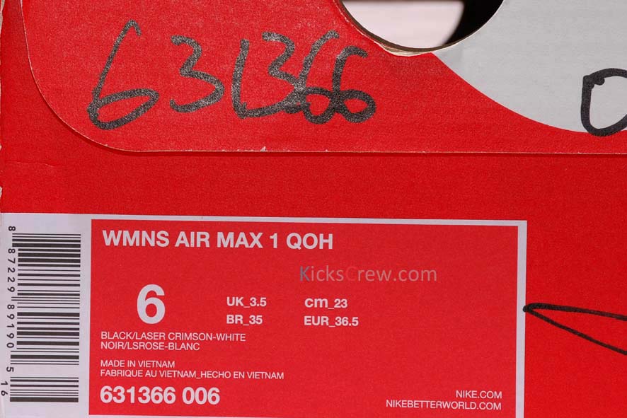 Nike Womens Air Max 1 QOH Queen Of Heart 631366-006