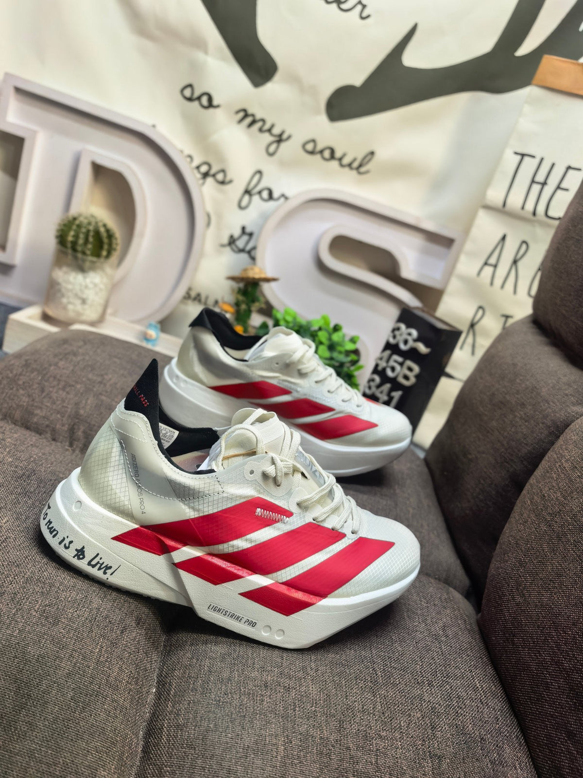 Adidas Adizero Adios Pro 4 Off White Better Scarlet DS-341D