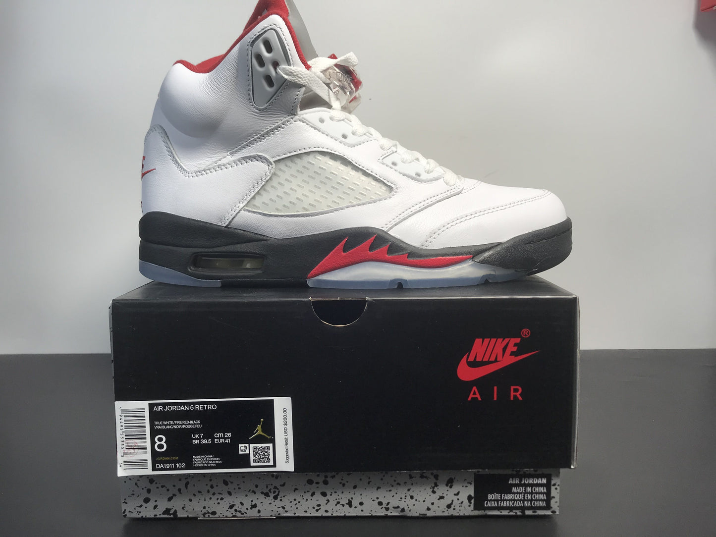 Air Jordan 5 Low Golf 'Fire Red' White Black Metallic Silver Fire Red DA1911-102