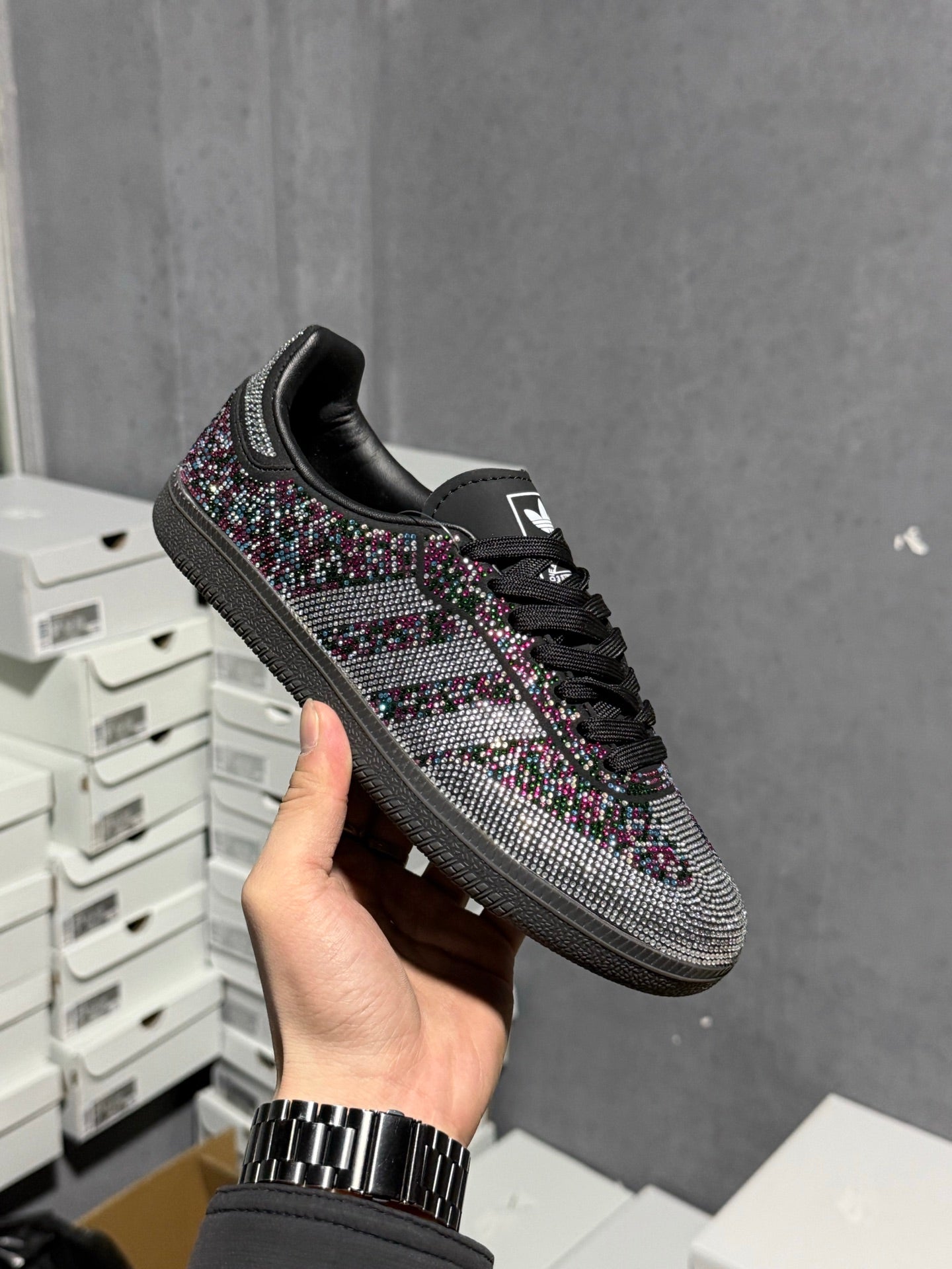 Adidas Originals Wmns Vegan Samba OG 'Crystal Black Rhinestones'  IG1024