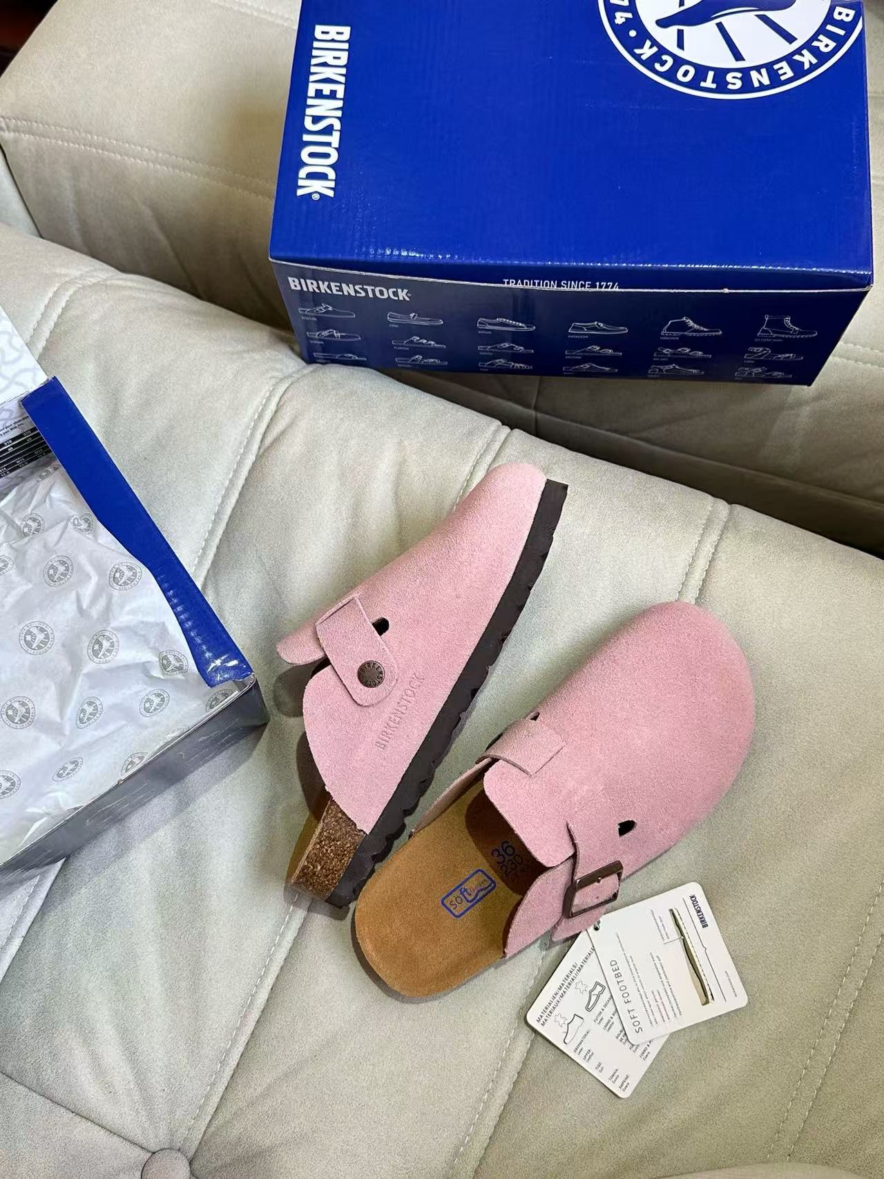Birkenstock Boston Suede Pink 0060461