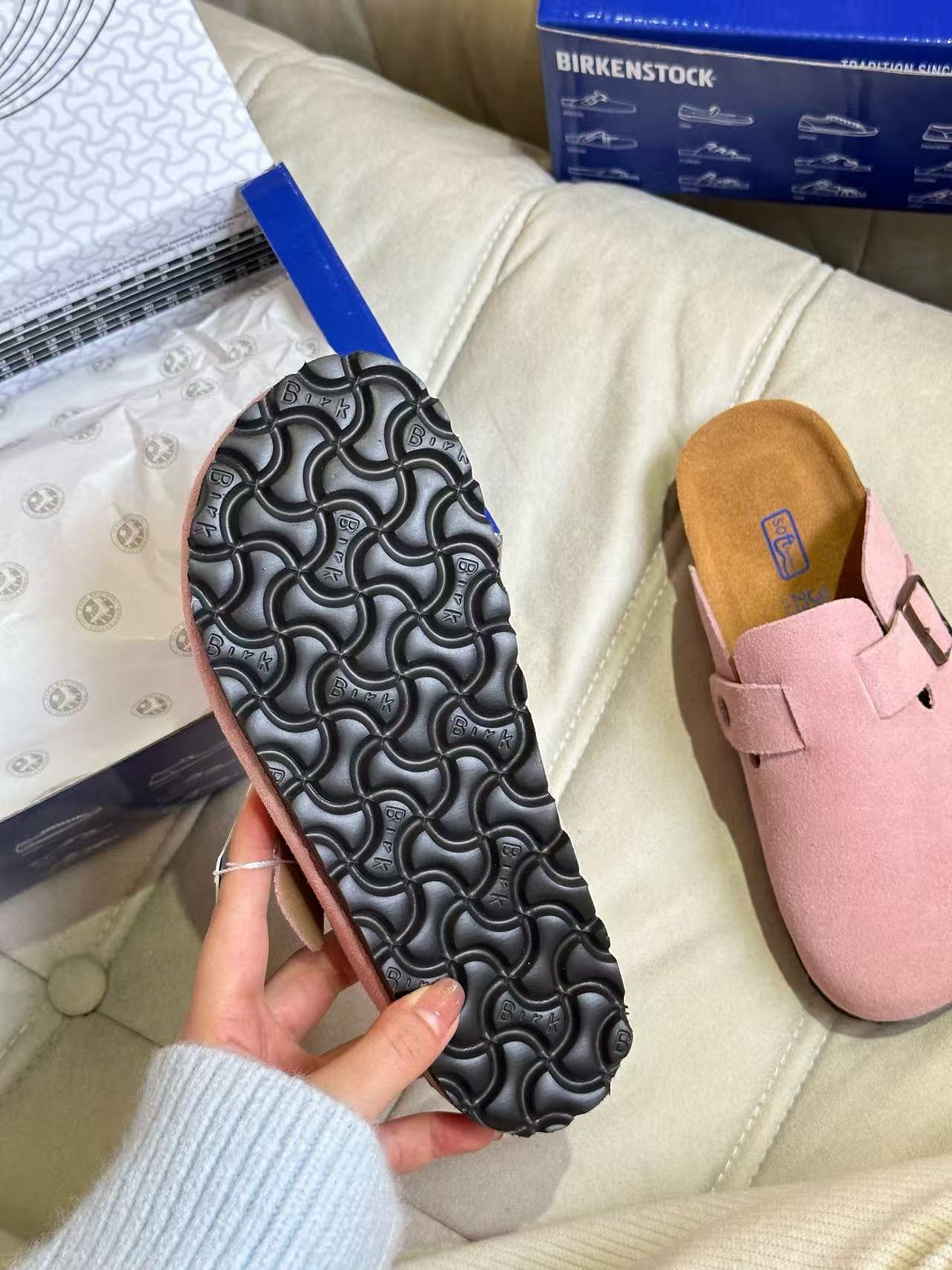 Birkenstock Boston Suede Pink 0060461