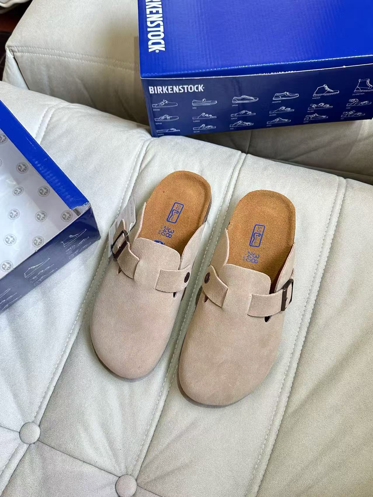 Birkenstock Boston Suede Light Beige 0060461