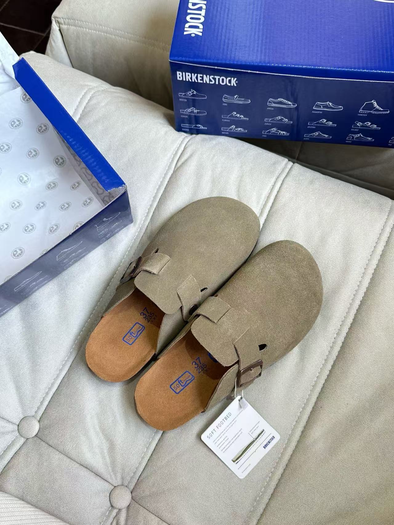 Birkenstock Boston Suede Beige 0060461