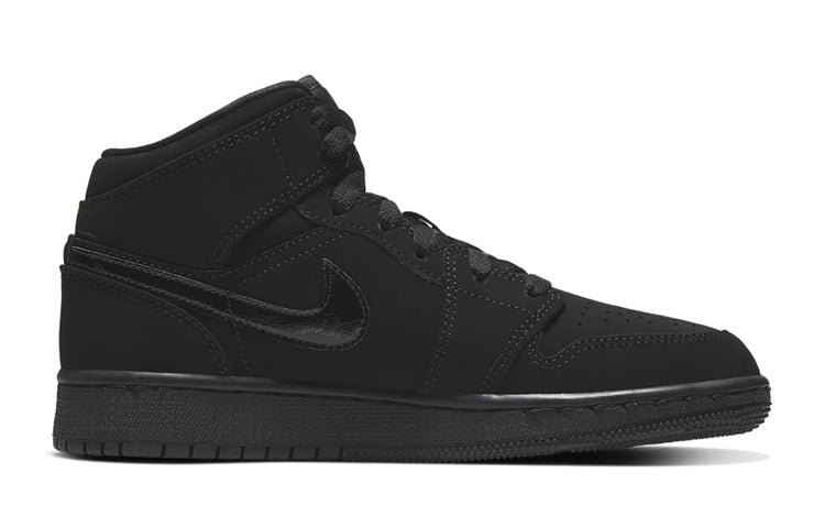 Air Jordan 1 Mid GS 'Triple Black' Black/Black/Black 554725-056