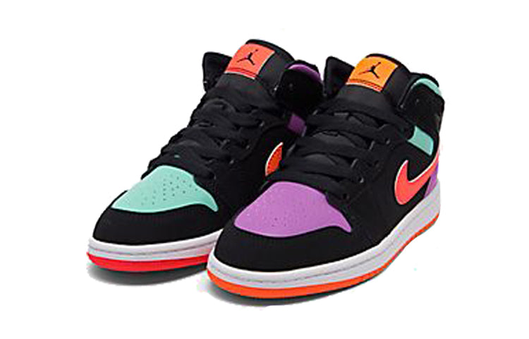 Air Jordan 1 Mid PS 'Black Multi' Black/Total Orange/Aurora Green 640734-083