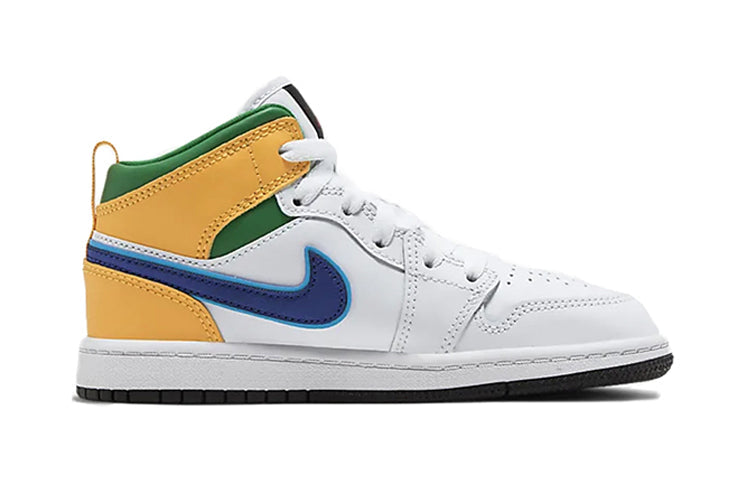 Air Jordan 1 Mid PS 'White Court Purple Teal' White/Total Orange/University Red/Court Purple 640734-128