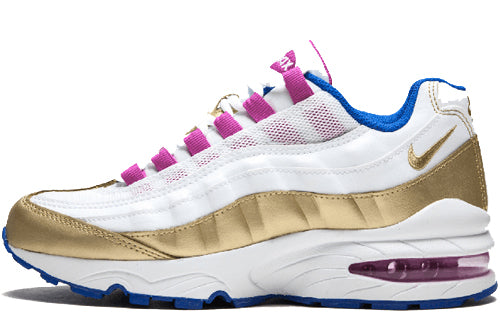 Nike Air Max 95 LE'Peanut Butter & Jelly' GS White/Matellic Gold-Racer Blue 310830-120