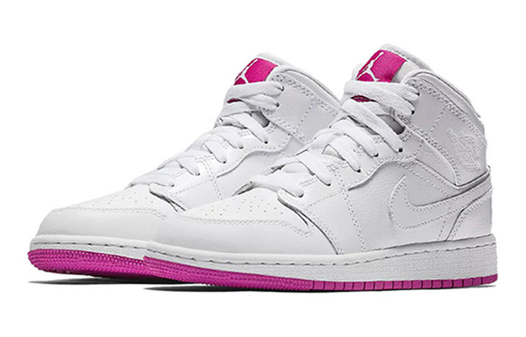 Air Jordan 1 Mid'Fuchsia' GS White/Fuchsia Blast/White 555112-100