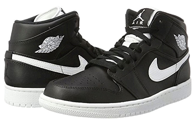 Air Jordan 1 Mid Black White 554724-038