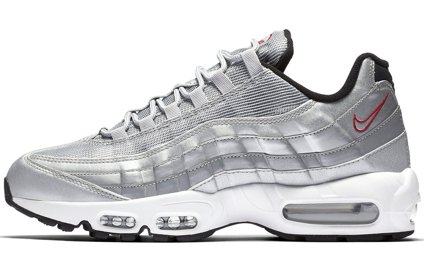 Nike Air Max 95 QS 'Silver Bullet' Metallic Silver/Varsity Red-White-Black 918359-001