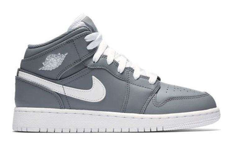 Air Jordan 1 Mid'Cool Grey' BG Cool Grey/White-White 554725-036