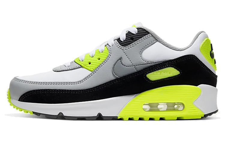 Nike Air Max 90 LTR Leather GS Grey Volt CD6864-101 KICKSOVER