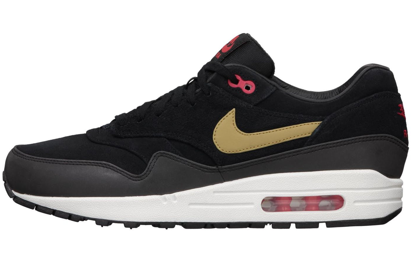 Nike Air Max 1 Prm 'Black Gold' Black/Metallic Gold/Hyper Red/Sail 512033-076