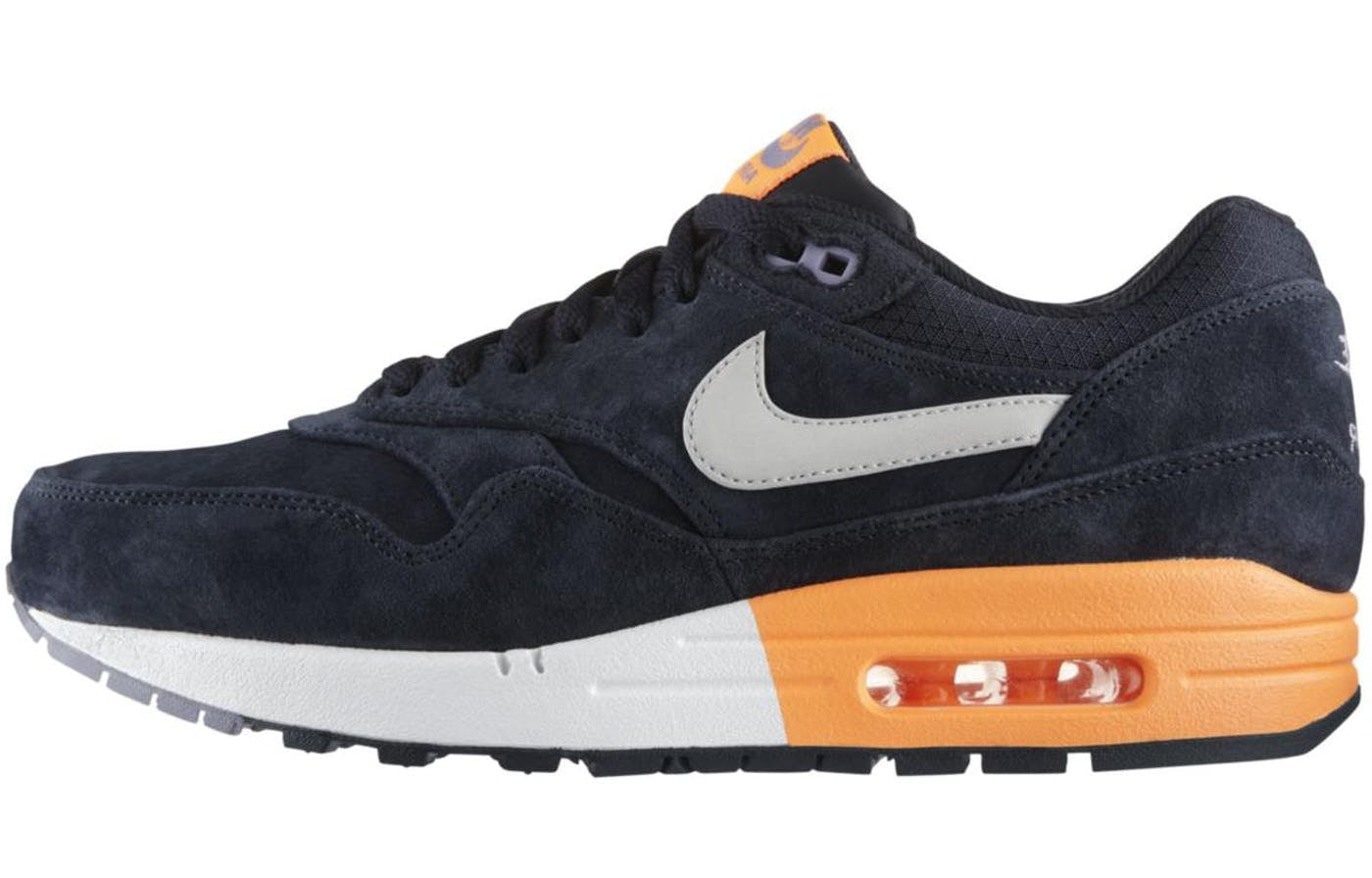 Nike Air Max 1 Premium 'Obsidian Atomic Orange' Dark Obsidian/Metallic Silver/Atomic Orange 512033-400