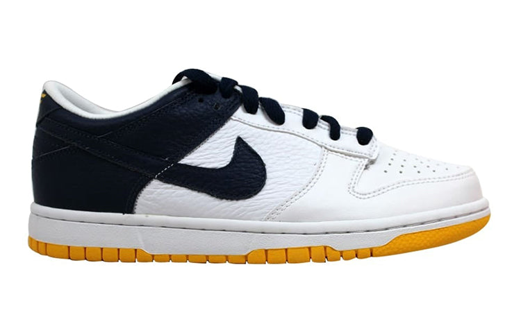 Nike Dunk Low GS 'Navy Heel' White/Midnight Navy-Varsity Maize 310569-145 sneakmarks