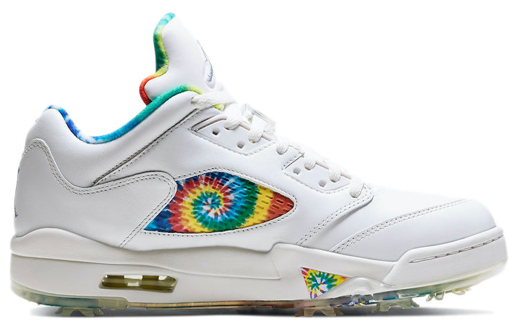 Air Jordan 5 Low Golf 'Peace, Love, and Golf' Summit White/Deep Royal/Indigo Fog/Lemon Venom CW4205-100