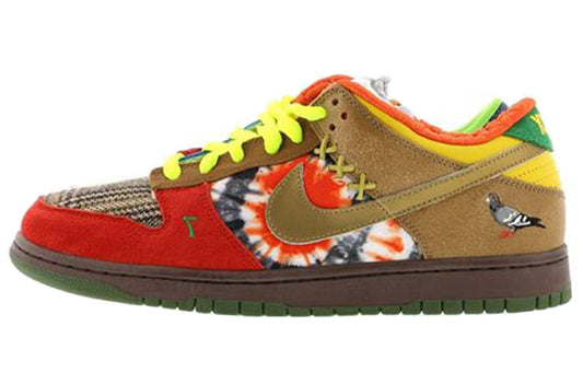 Nike Dunk Low SB Skateboard 'What The Dunk' White/College Blue-Chrome-Deep Red 318403-141