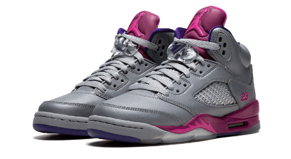 Nike Girls Air Jordan 5 Retro GS Cement Grey Pink Flash 440892-009