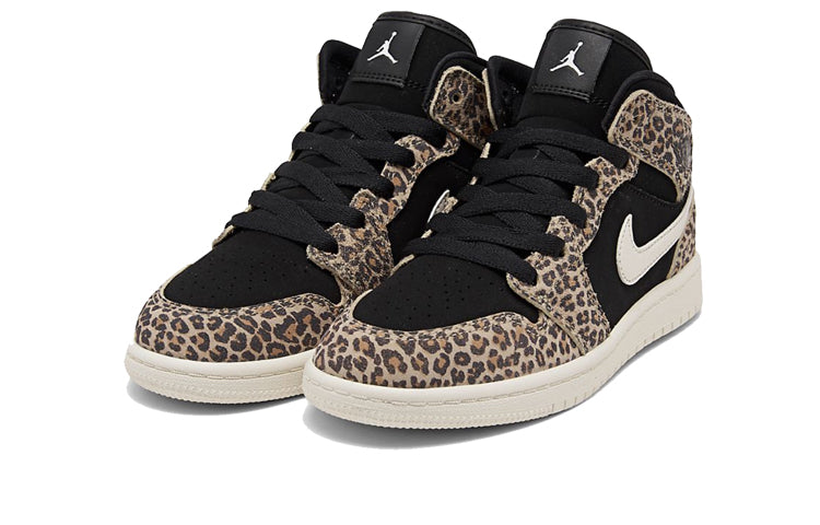 Air Jordan 1 Mid SE PS 'Cheetah' Black/Pale Ivory/Desert Ore BQ6932-021