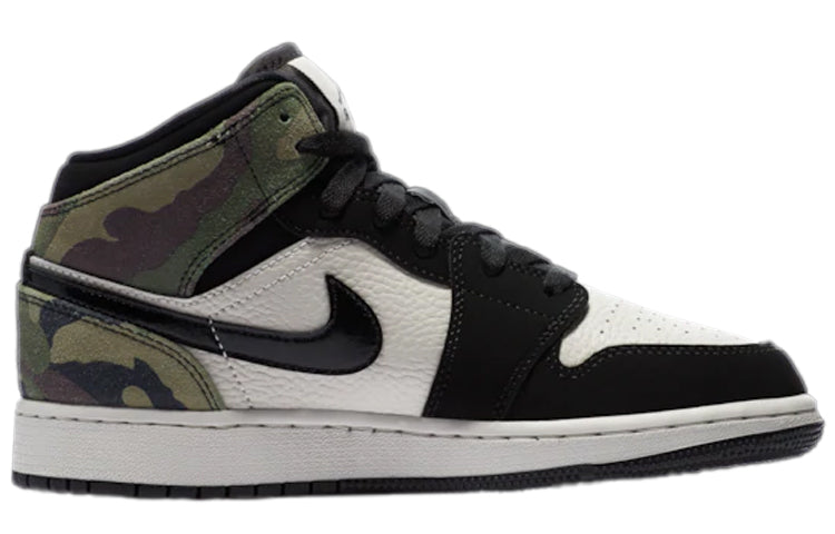 Air Jordan 1 Mid SE GS 'Camo' Light Bone/Black CW5550-001