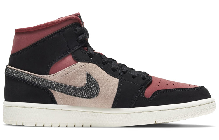 Womens WMNS Air Jordan 1 Mid Burgundy Dusty Pink BQ6472-202