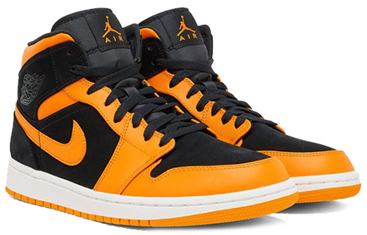 Air Jordan 1 Mid Black Orange Peel 554724-081