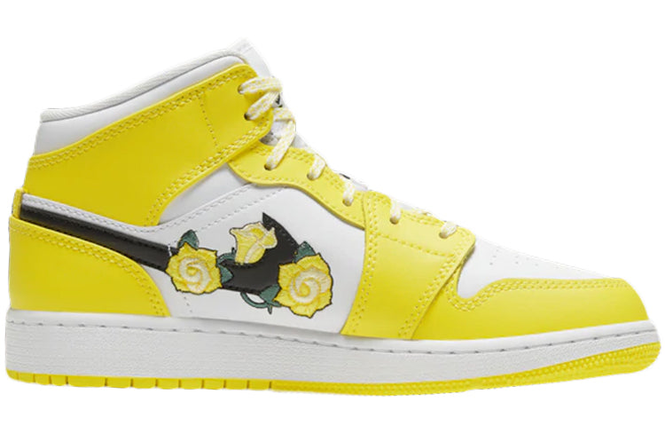 Air Jordan 1 Mid SE GS Rose Patch - Dynamic Yellow AV5174-700