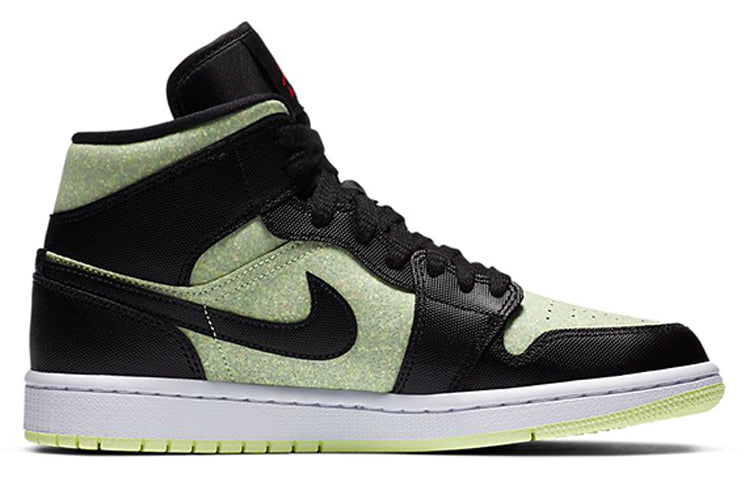 Womens WMNS Air Jordan 1 Mid SE 'Black Barely Volt' Black/Chile Red/Barely Volt CV5276-003