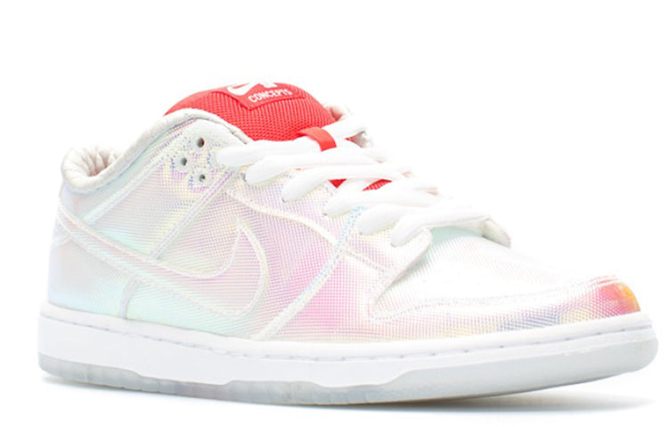 Nike Concepts x Dunk Low Pro SB Skateboard 'Holy Grail' Mettalic Silver Blue/Red 504750-140 sneakmarks