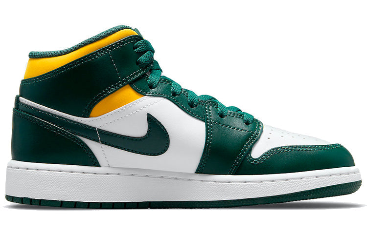 Air Jordan 1 Mid (GS) Green Yellow 554725-371