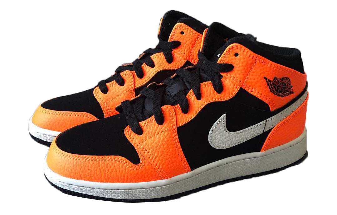 Air Jordan 1 Mid GS Black Vivid Orange 554725-062