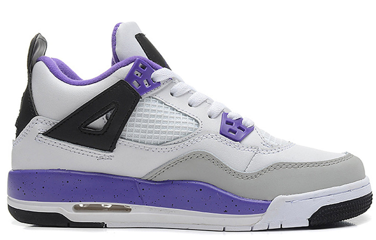 Nike Girls Air Jordan 4 Retro GS White Ultra Violet 487724-108