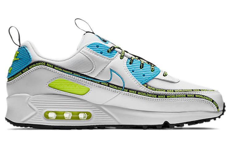 Nike Air Max 90 SE 'Worldwide Pack - Blue Fury Volt' White/Blue Fury/Black/Volt CZ6419-100 KICKSOVER