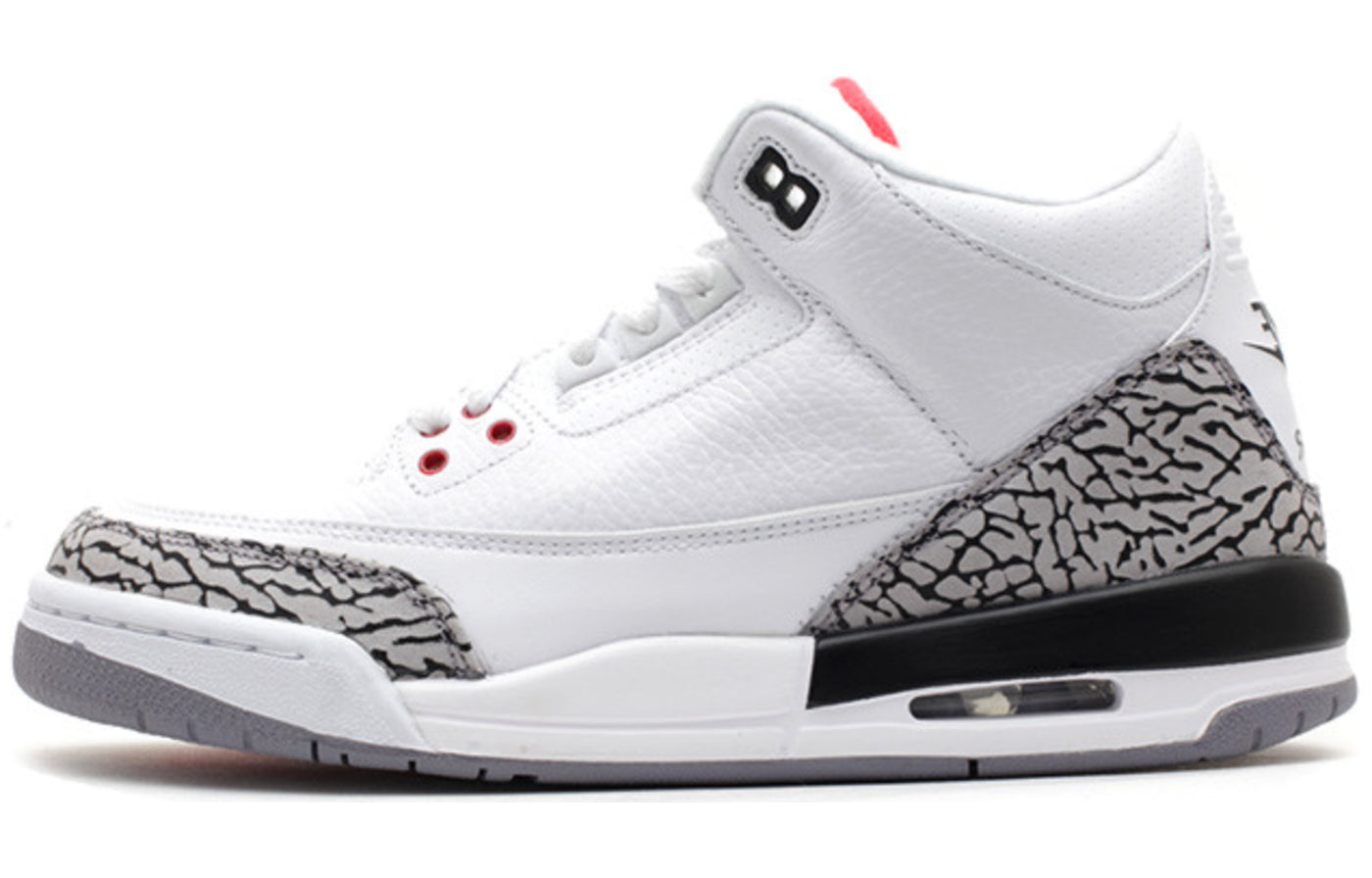 Air Jordan 3 GS Retro '88' White/Fire Red-Cement Grey-Black 398614-160