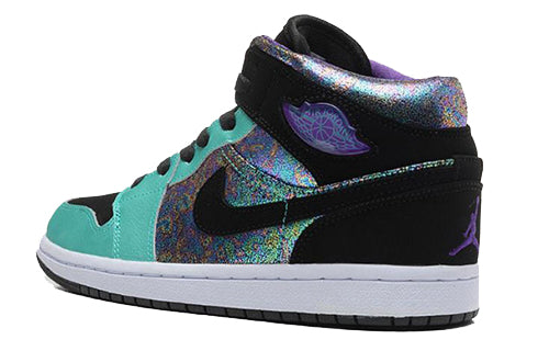 Air Jordan 1 Mid GS 'Atomic Teal Ultraviolet' Atomic Teal/Black/Ultraviolet/White 555112-309