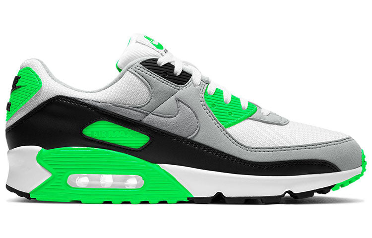 Air Max 90 'Lime' White/Light Smoke Grey/Black/Particle Grey CW5458-100 KICKSOVER