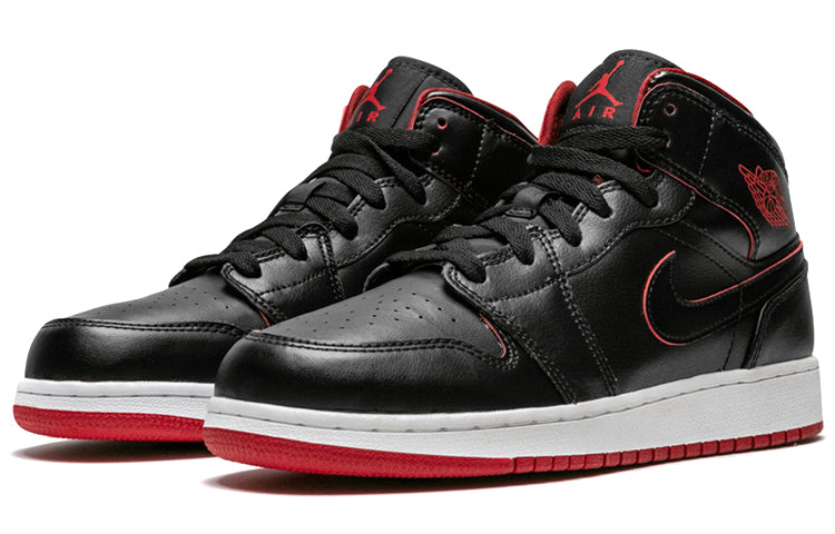 Air Jordan 1 Mid BG Black Gym Red 554725-028