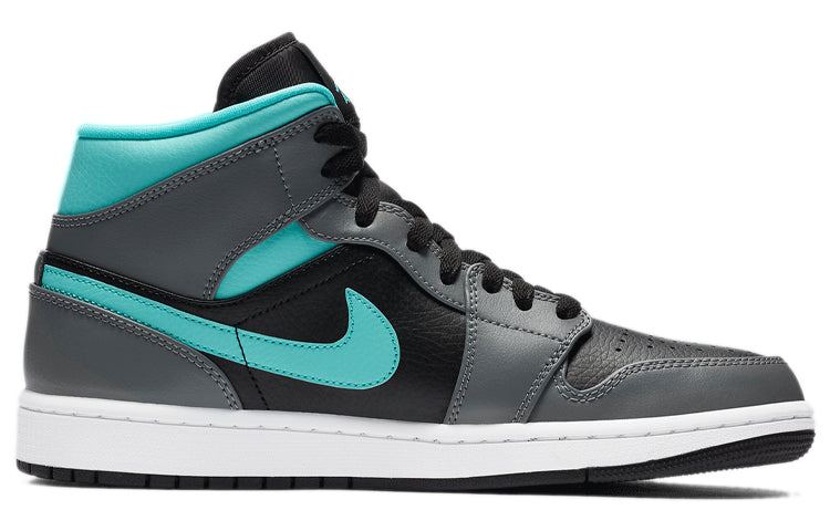 Air Jordan 1 Mid 'Grey Aqua' Black/Light Aqua/Dark Smoke Grey 554724-063