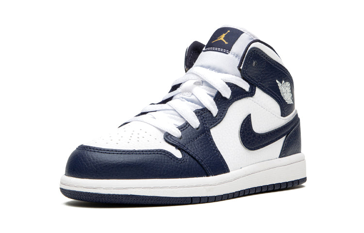 Air Jordan 1 Mid PS 'Obsidian' White/Metallic Gold/Obsidian 640734-174