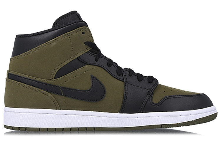 Air Jordan 1 Mid Olive Canvas Black 554724-301