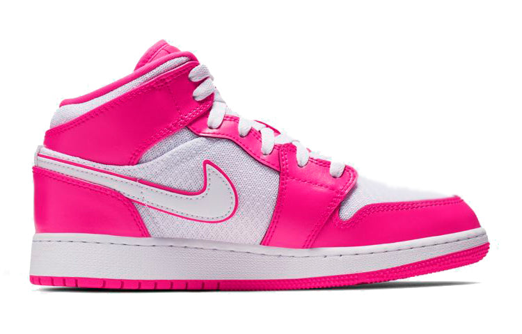 Air Jordan 1 Mid GS Hyper Pink White 555112-611