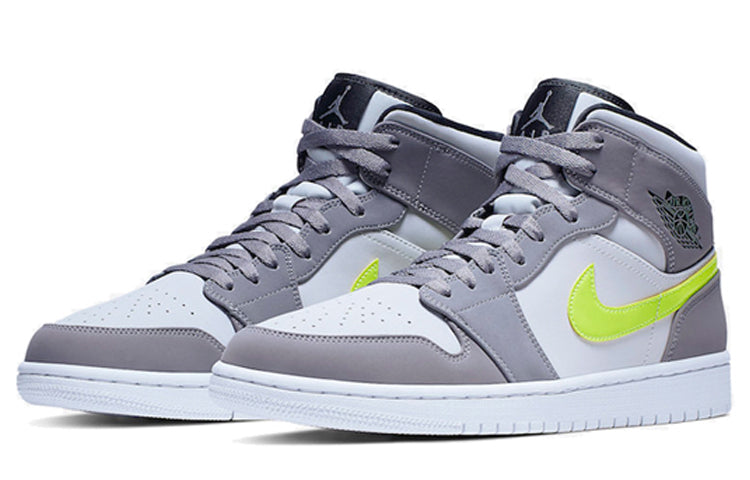 Air Jordan 1 Mid Grey Volt 554724-072