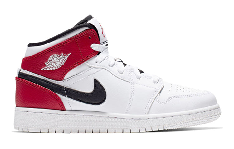 Air Jordan 1 Mid GS White Black Gym Red 554725-116